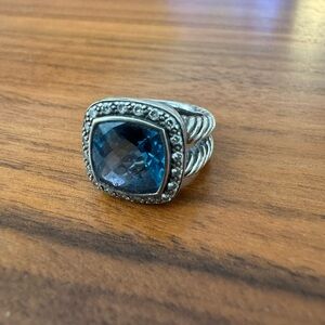 Authentic David Yurman Albion 11mm Blue Topaz Ring